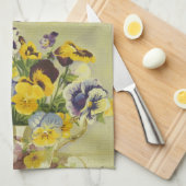 1187 Pansies in Teacup Theedoek (Quarter Fold)