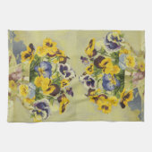 1187 Pansies in Teacup Theedoek (Horizontaal)