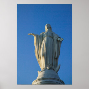 118 voet hoog standbeeld van de Maagd Maria op San Poster