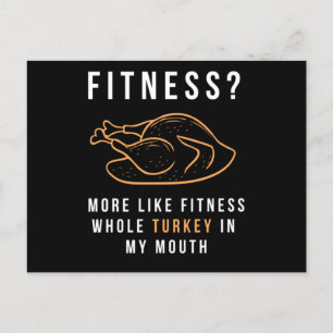 119.Funny Thanksgiving t Shirt Fitness Turkey in M Uitnodiging Briefkaart