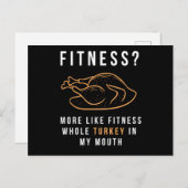 119.Funny Thanksgiving t Shirt Fitness Turkey in M Uitnodiging Briefkaart (Voorkant / Achterkant)