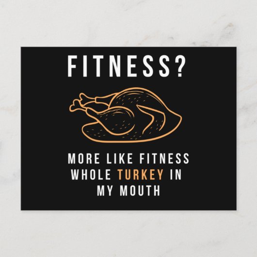 119.Funny Thanksgiving t Shirt Fitness Turkey in M Uitnodiging Briefkaart (Voorkant)