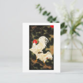 11. 老 白 図, 若 Pine-tree & White Chickens, Jakuchüu Briefkaart (Staand voorkant)