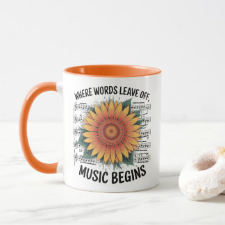 11 0z Coffee Mu waar woorden muziek verlaten begin Mok