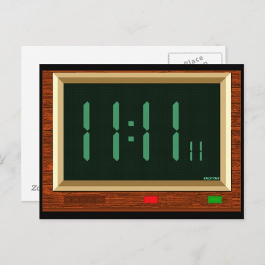 11:11 Briefkaart klok (Voorkant / Achterkant)