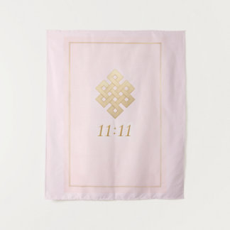 11:11 Eeuwige Knoop Roze Wand Tapijt Wandkleed