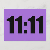 11:11 Lucky Time Digital Clock Paars Briefkaart (Voorkant)