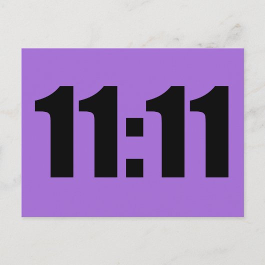 11:11 Lucky Time Digital Clock Paars Briefkaart (Voorkant)