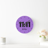 11:11 Lucky Time Paars Numbers gepersonaliseerd Ronde Klok (Huis)