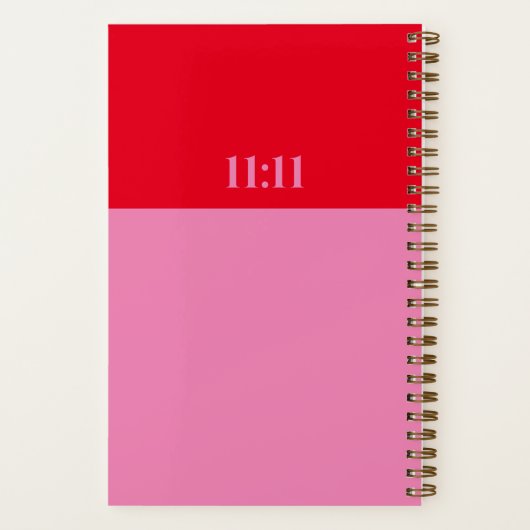 11:11 Manifestjournaal | Roze en rood kleurenblok Notitieboek (Achterkant)