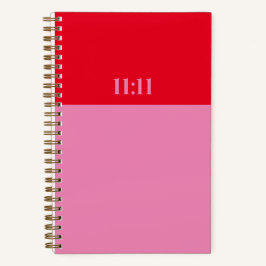 11:11 Manifestjournaal | Roze en rood kleurenblok Notitieboek