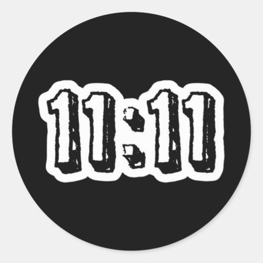11:11 Tijd Ronde Sticker (Voorkant)
