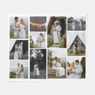 11 Aangepaste unieke fotocollage minimalistisch Fleece Deken