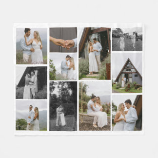 11 Aangepaste unieke fotocollage minimalistisch Fleece Deken