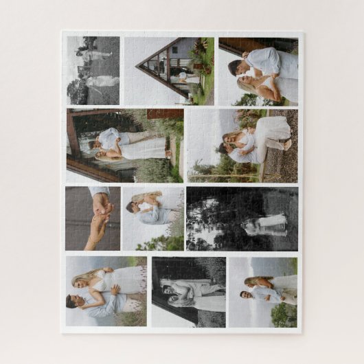 11 Aangepaste unieke fotocollage minimalistisch Legpuzzel (Verticaal)