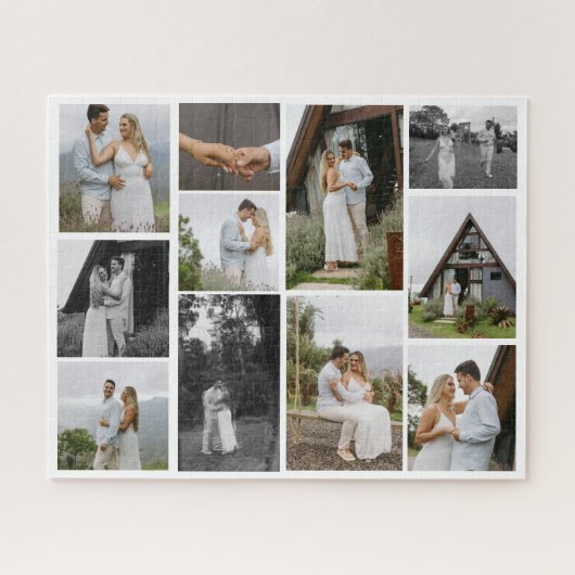 11 Aangepaste unieke fotocollage minimalistisch Legpuzzel (Horizontaal)