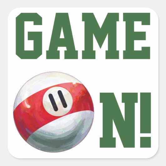 11 Ball Vierkante Sticker (Voorkant)