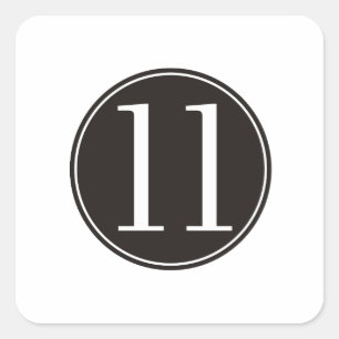 #11 Black Circle (front) Vierkante Sticker