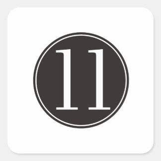 #11 Black Circle (front) Vierkante Sticker