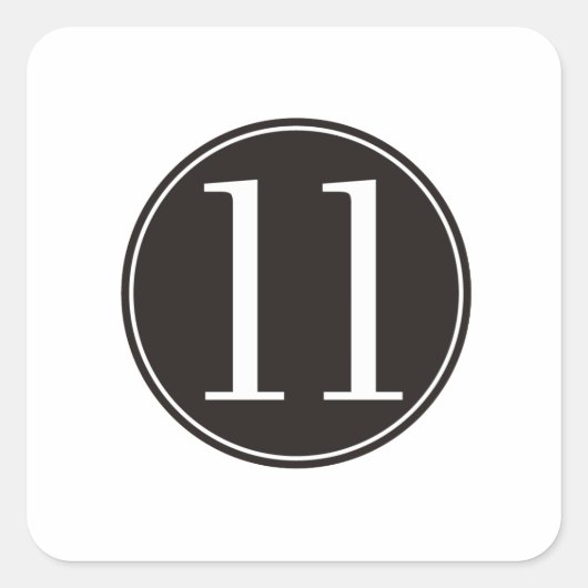 #11 Black Circle (front) Vierkante Sticker (Voorkant)