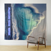 11.Blauwe oceaangolven, oceaanliefhebbers, geschen Wandkleed (In Situ (horizontaal))