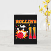 11 Bowling verjaardagsfeestje 11 jaar oud Kaart (Gele Bloem)