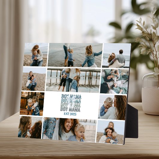 11 Boy Mama Custom Photo Collage Fotoplaat