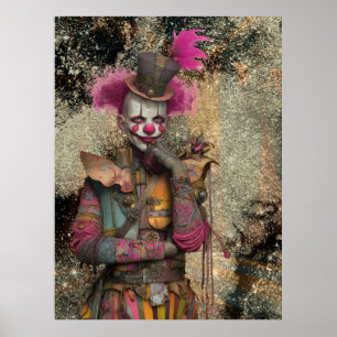 11 FD2 Circus Clown Art Vintage Retro Carnaval kun Poster