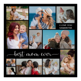 11 Foto Collage Best Mam Ever Glossy Perfect Poster