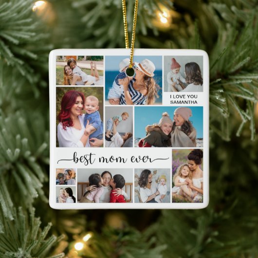 11 Foto Collage Beste mama ooit Keramisch Ornament (Boom)
