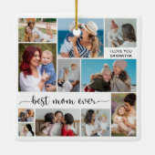 11 Foto Collage Beste mama ooit Keramisch Ornament (Achterkant)