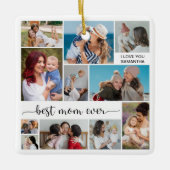 11 Foto Collage Beste mama ooit Keramisch Ornament (Voorkant)