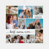 11 Foto Collage Beste mama ooit Metalen Ornament (Voorkant)
