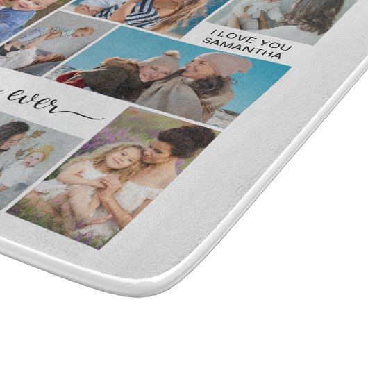 11 Foto Collage Beste mama ooit Snijplank (Hoek)