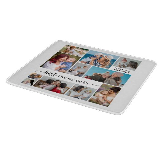 11 Foto Collage Beste mama ooit Snijplank (Hoek)