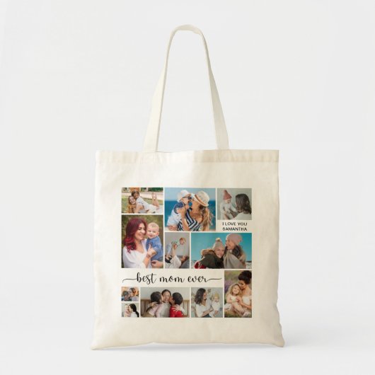 11 Foto Collage Beste mama ooit Tote Bag (Voorkant)