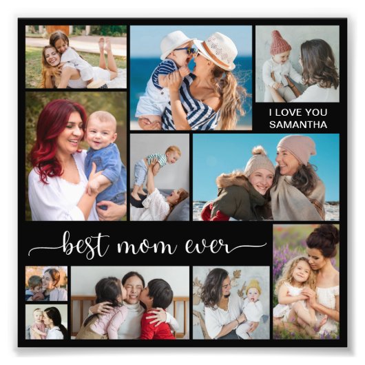 11 Foto Collage Beste Moeder Ooit Foto Vergroting Afdruk (Voorkant)