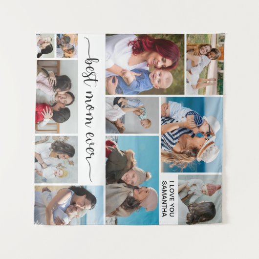 11 Foto Collage Beste Moeder Ooit Wandkleed (Voorkant (horizontaal))