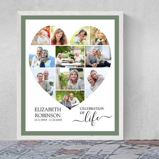 11 Foto Collage Celebration of Life Poster