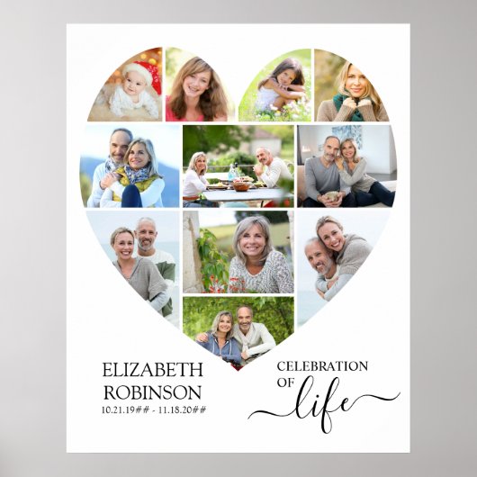11 Foto Collage Celebration of Life Poster (Voorkant)