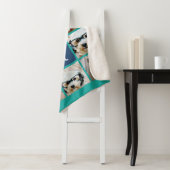 11 Foto Collage en Big Monogram blauw blauwgroen Sherpa Deken (In situ)