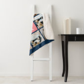 11 Foto Collage en Big Monogram blauwe perzik Sherpa Deken (In situ)