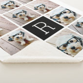 11 Foto Collage en Big Monogram zwart wit Sherpa Deken (3/4)