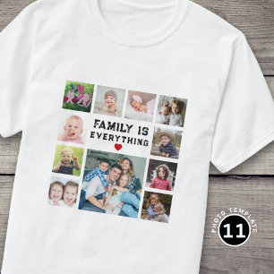 11 foto collage Familie Is Alles tekst citaat T-shirt
