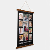 11 Foto Collage Family is Alles Quote Black Hangend Wandkleed (Gebogen)