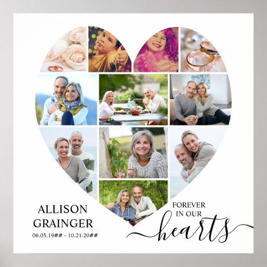 11 Foto Collage Funeral Memorial Poster (Voorkant)