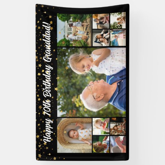 11 Foto Collage gelukkige verjaardag banner famili (Verticaal)