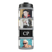11 foto collage initialen grijs wit thermosbeker (Voorkant)