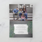 11 Foto Collage Kerstmis Greenery & Grey Wood Feestdagen Kaart (Binnen)