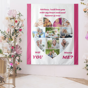 11 Foto Collage Marry Me Backdrop Wandkleed